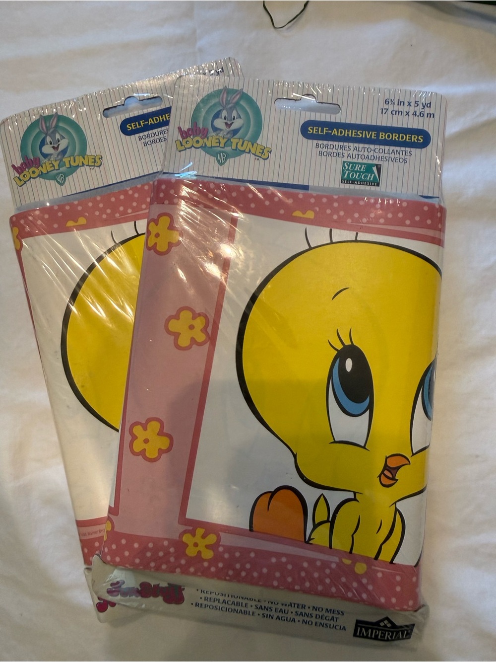 Warner Bros. Tweety Pink and Yellow Baby Looney Tunes Self-Adhesive Border